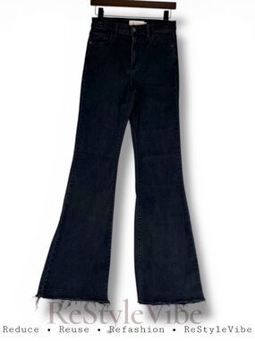 HIDDEN Women’s Size 27 Denim Jeans High Rise Fit Flare Style Black Stretch